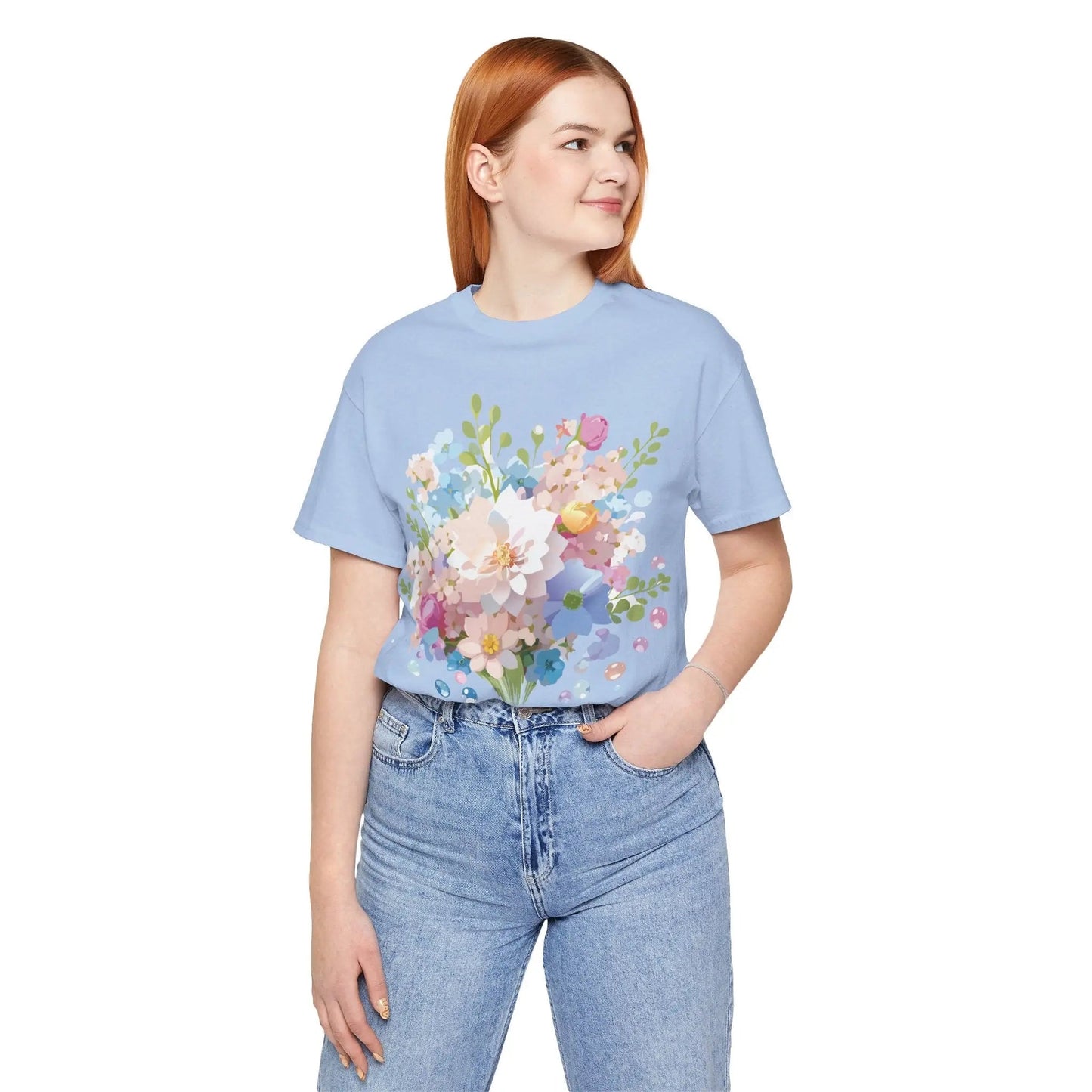 Floral Graphic Tee Unisex Vintage Inspired Art Design By Adelpha Premium Short Sleeve Tee