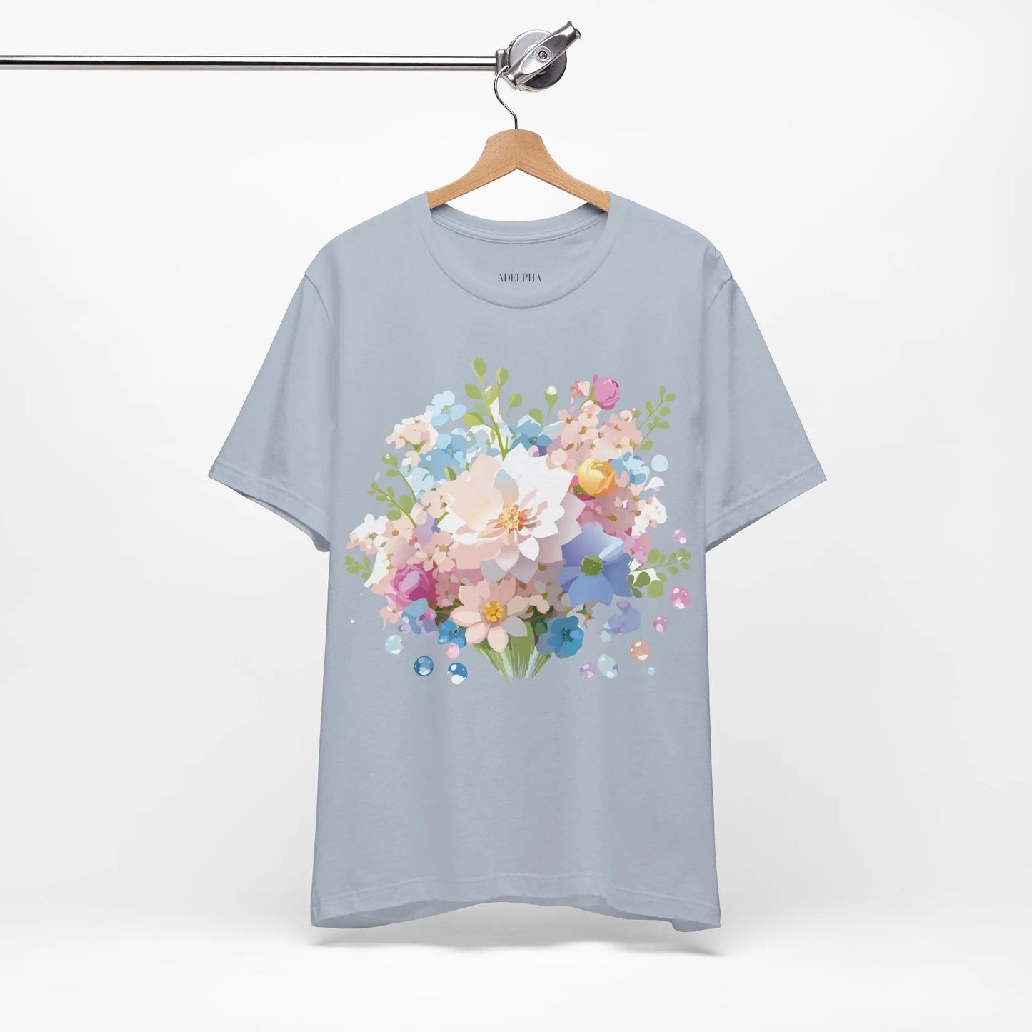 Floral Graphic Tee Unisex Vintage Inspired Art Design By Adelpha Premium Short Sleeve Tee