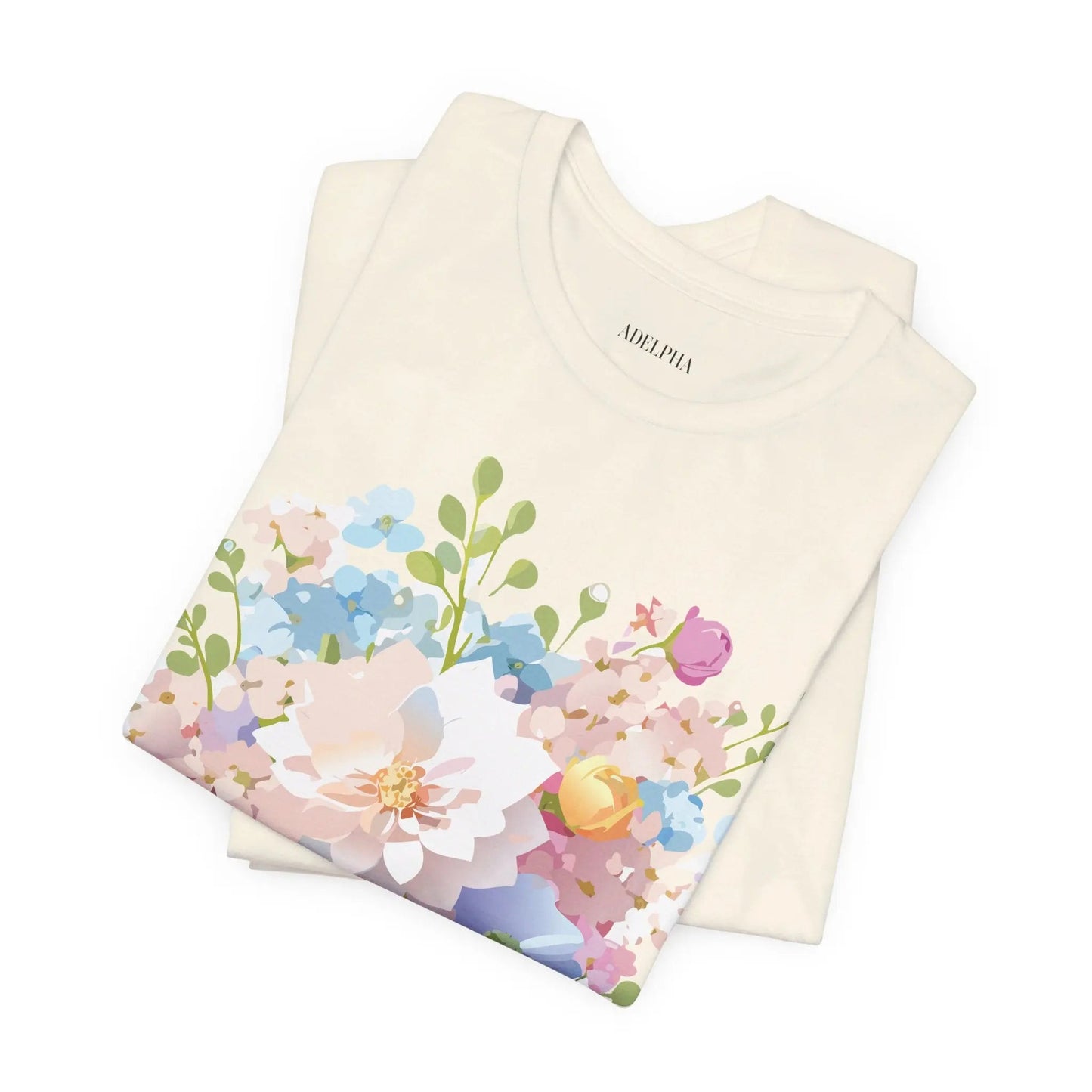 Floral Graphic Tee Unisex Vintage Inspired Art Design By Adelpha Premium Short Sleeve Tee