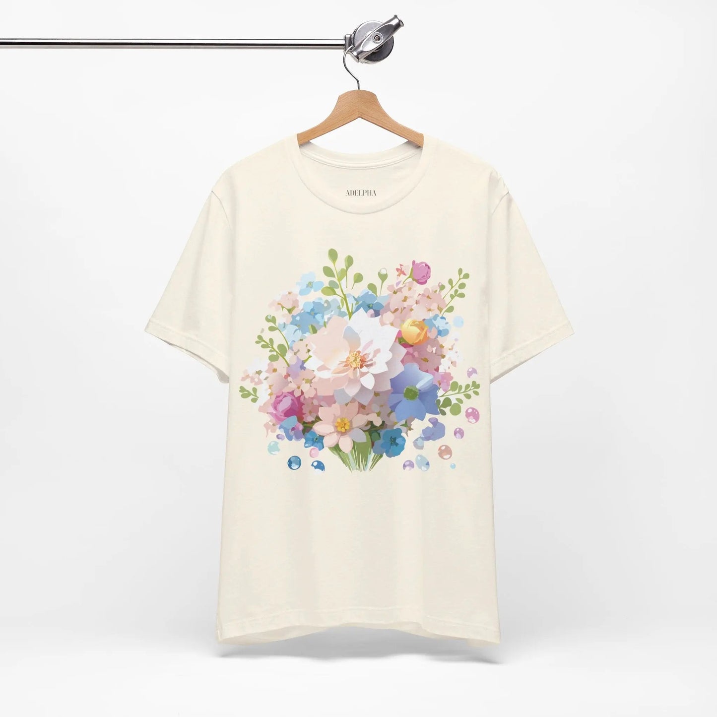 Floral Graphic Tee Unisex Vintage Inspired Art Design By Adelpha Premium Short Sleeve Tee