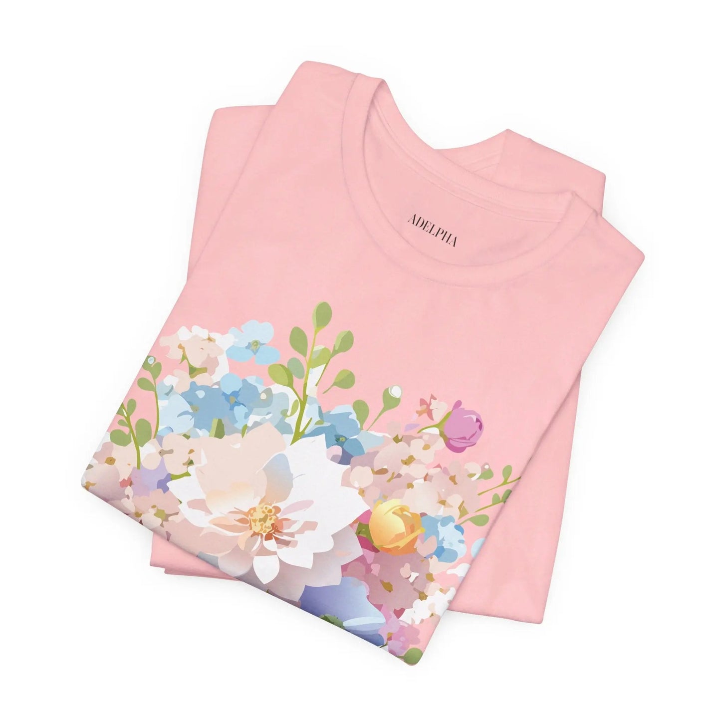 Floral Graphic Tee Unisex Vintage Inspired Art Design By Adelpha Premium Short Sleeve Tee