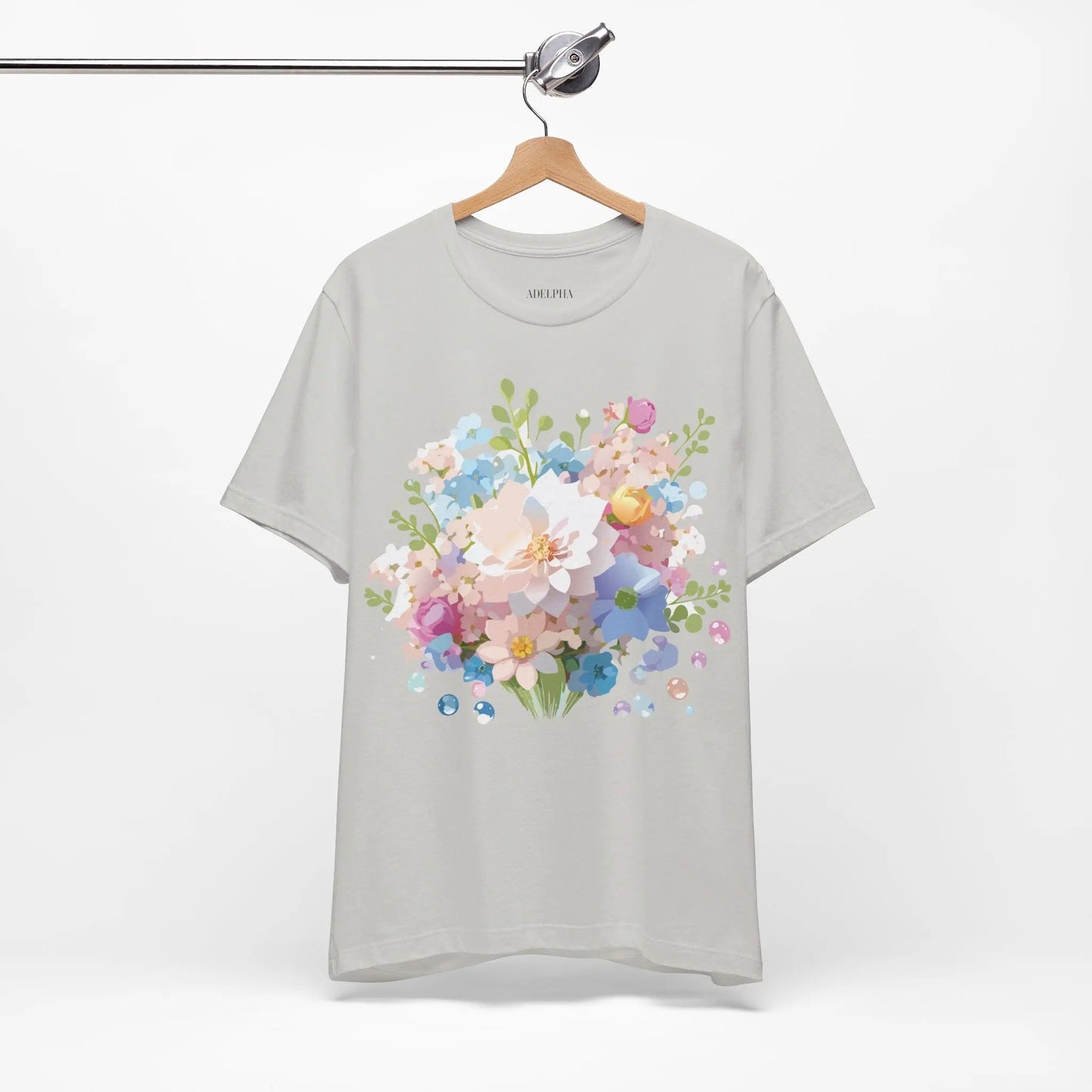 Floral Graphic Tee Unisex Vintage Inspired Art Design By Adelpha Premium Short Sleeve Tee
