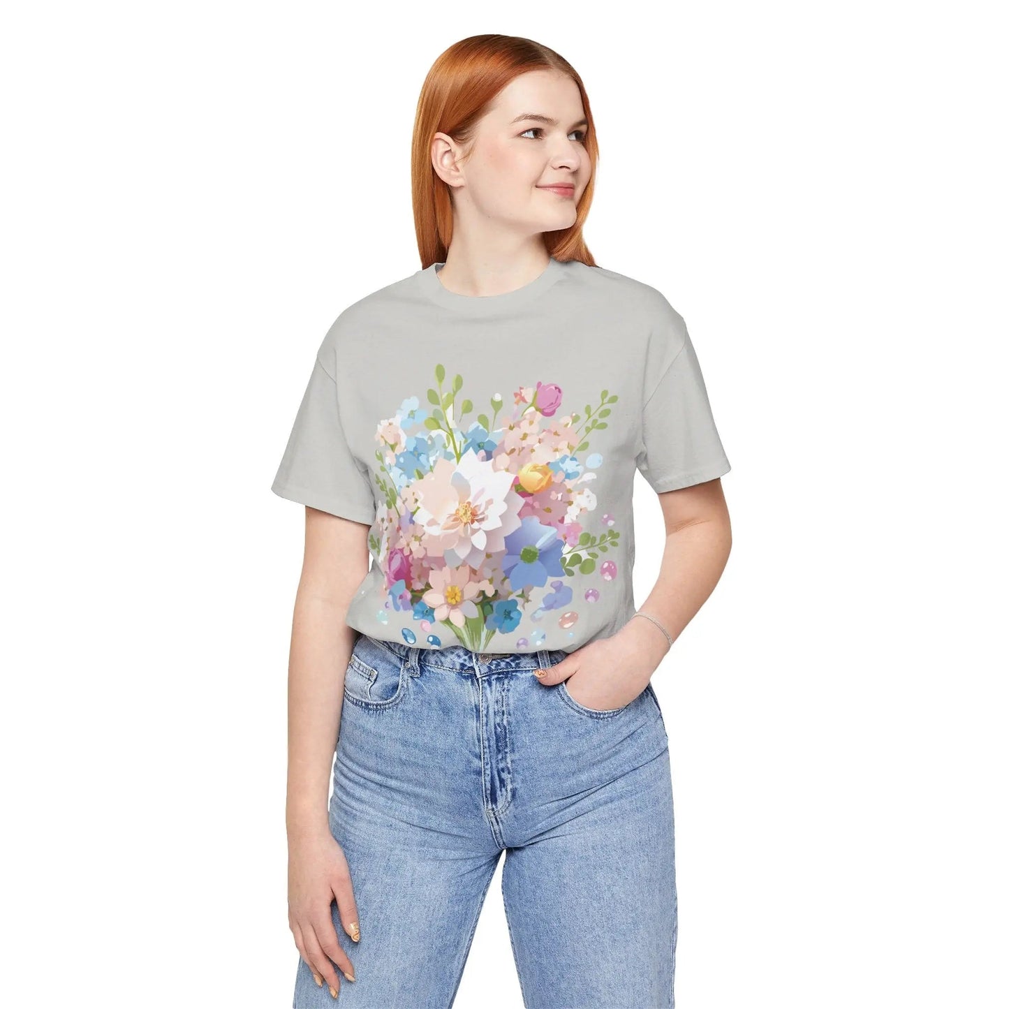 Floral Graphic Tee Unisex Vintage Inspired Art Design By Adelpha Premium Short Sleeve Tee