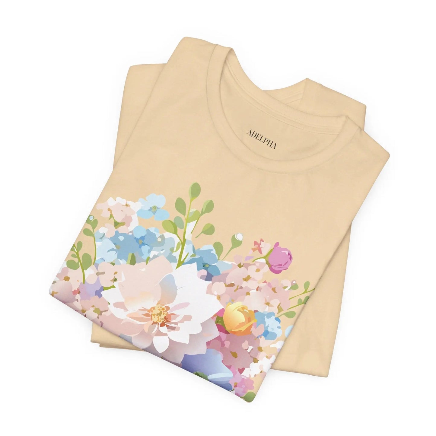 Floral Graphic Tee Unisex Vintage Inspired Art Design By Adelpha Premium Short Sleeve Tee