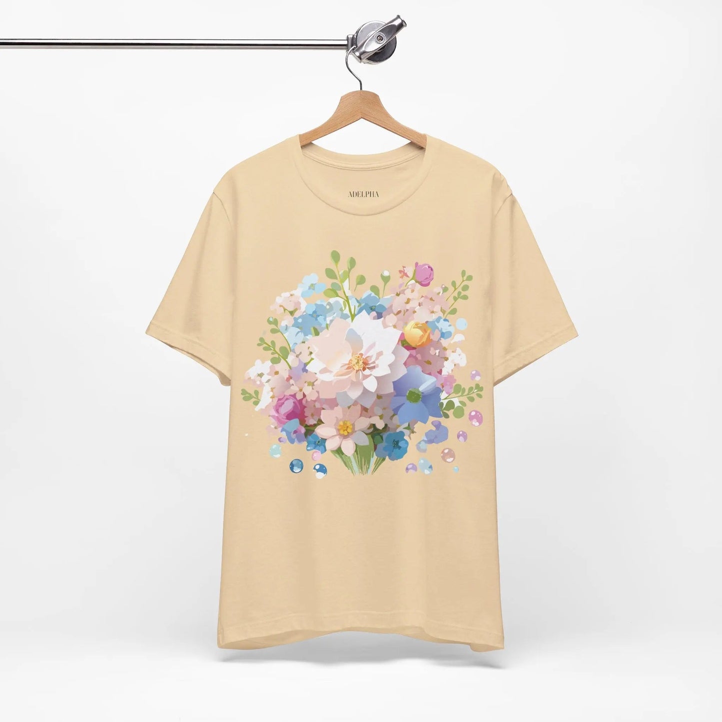 Floral Graphic Tee Unisex Vintage Inspired Art Design By Adelpha Premium Short Sleeve Tee