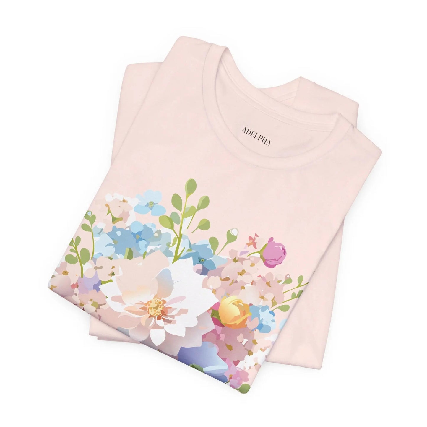Floral Graphic Tee Unisex Vintage Inspired Art Design By Adelpha Premium Short Sleeve Tee