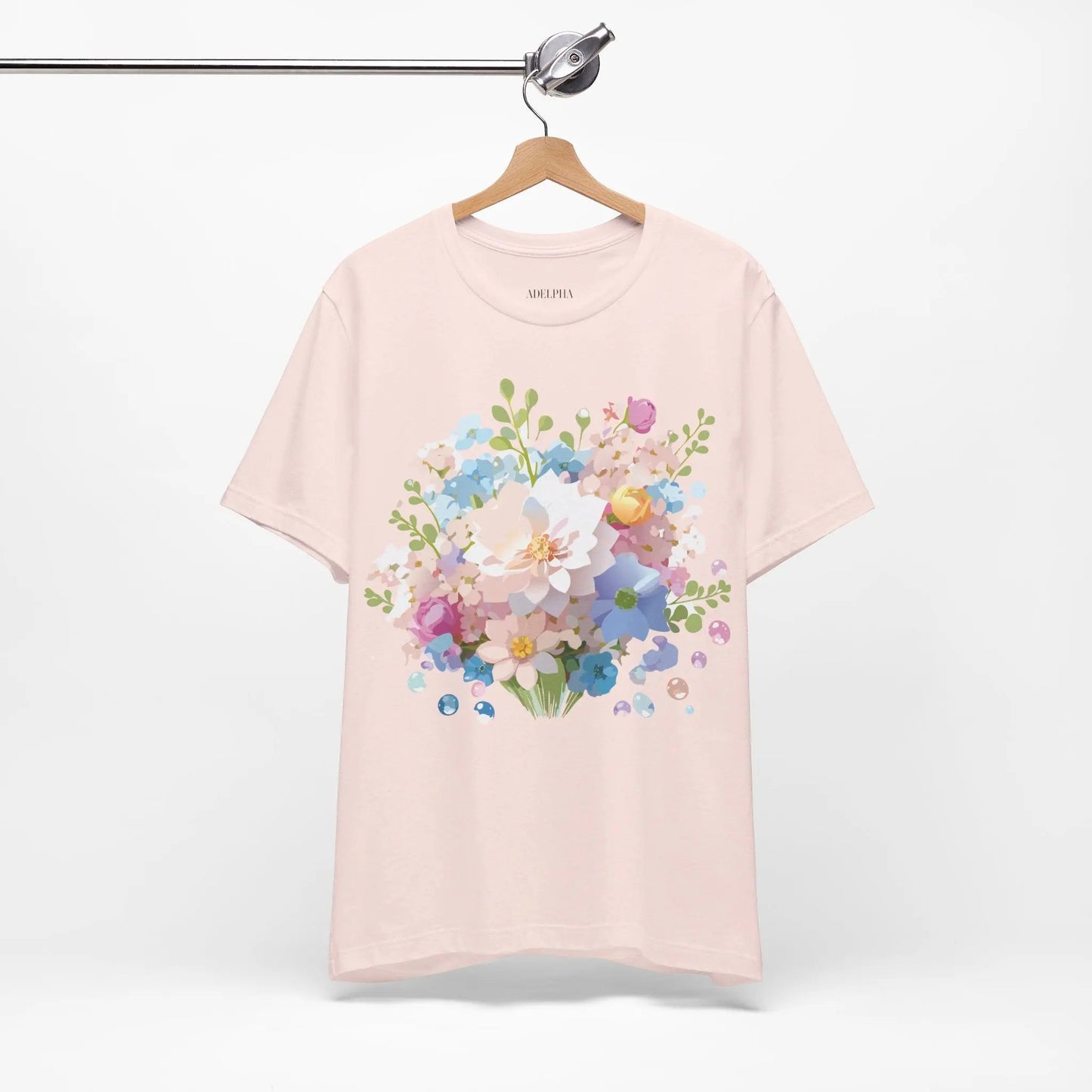 Floral Graphic Tee Unisex Vintage Inspired Art Design By Adelpha Premium Short Sleeve Tee
