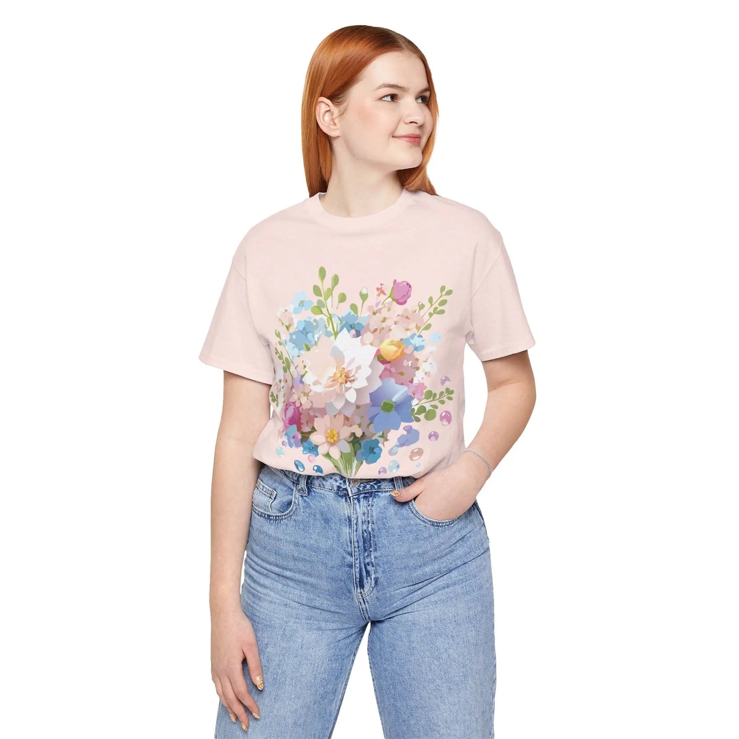 Floral Graphic Tee Unisex Vintage Inspired Art Design By Adelpha Premium Short Sleeve Tee