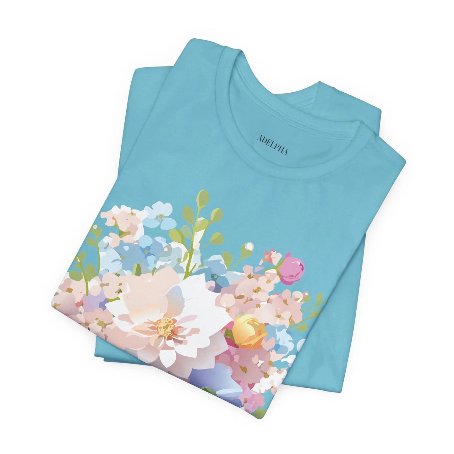 Floral Graphic Tee Unisex Vintage Inspired Art Design By Adelpha Premium Short Sleeve Tee