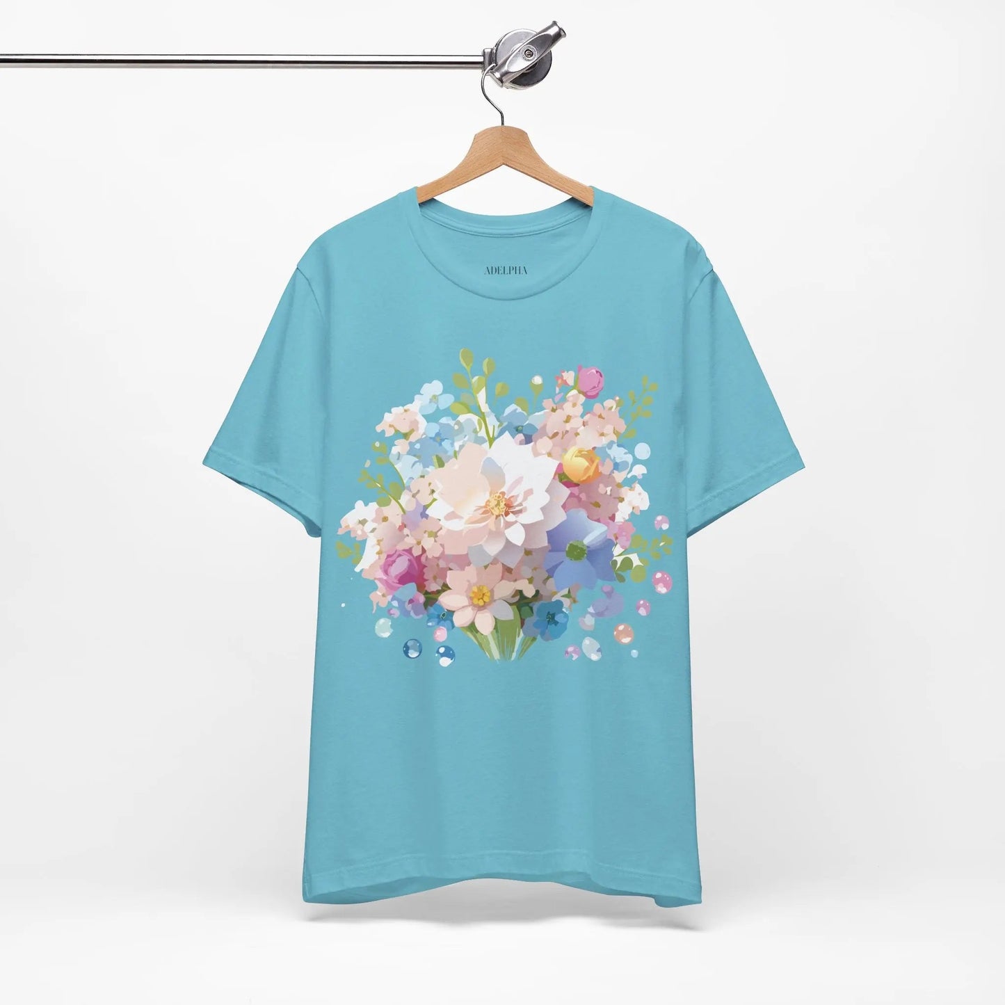 Floral Graphic Tee Unisex Vintage Inspired Art Design By Adelpha Premium Short Sleeve Tee