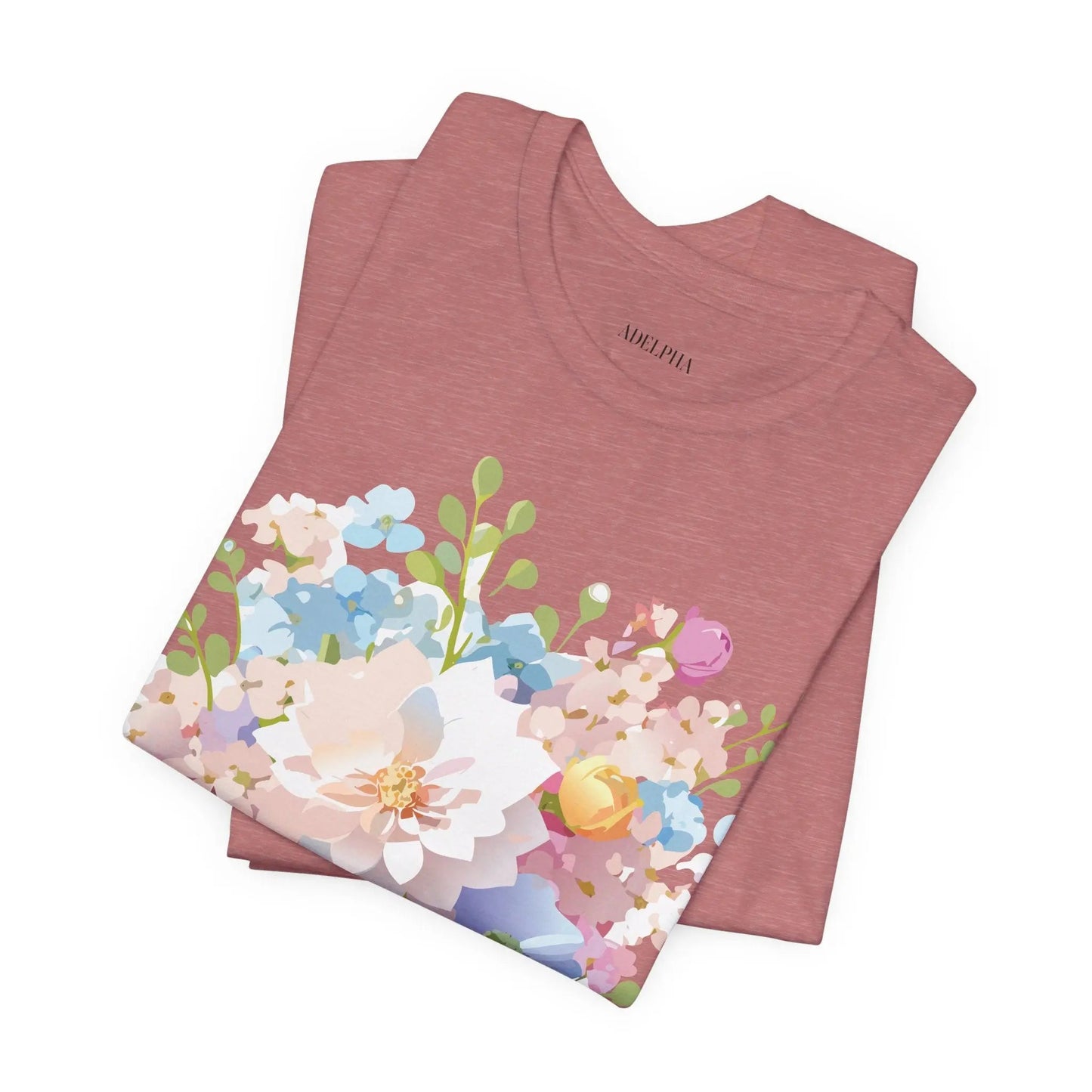 Floral Graphic Tee Unisex Vintage Inspired Art Design By Adelpha Premium Short Sleeve Tee