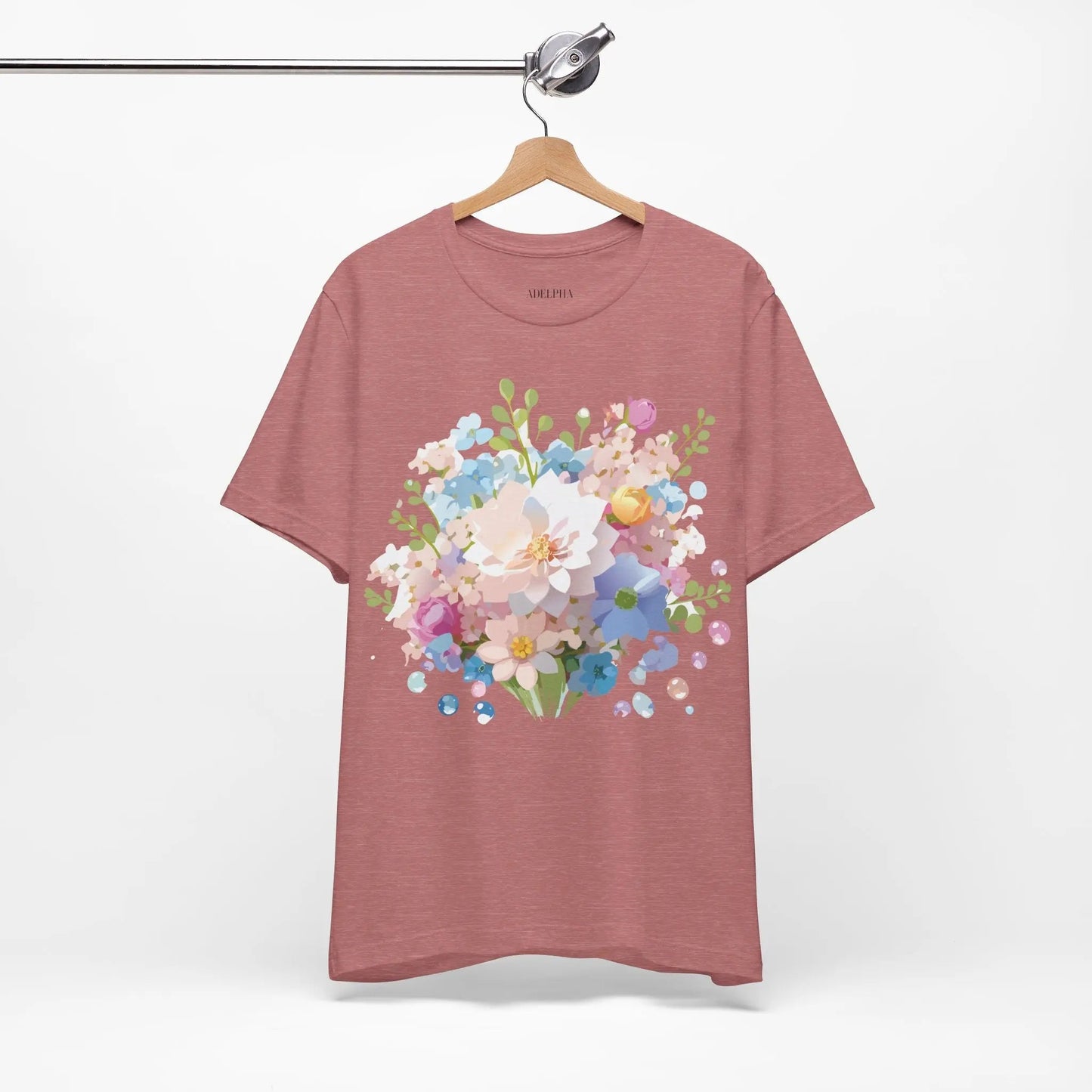 Floral Graphic Tee Unisex Vintage Inspired Art Design By Adelpha Premium Short Sleeve Tee