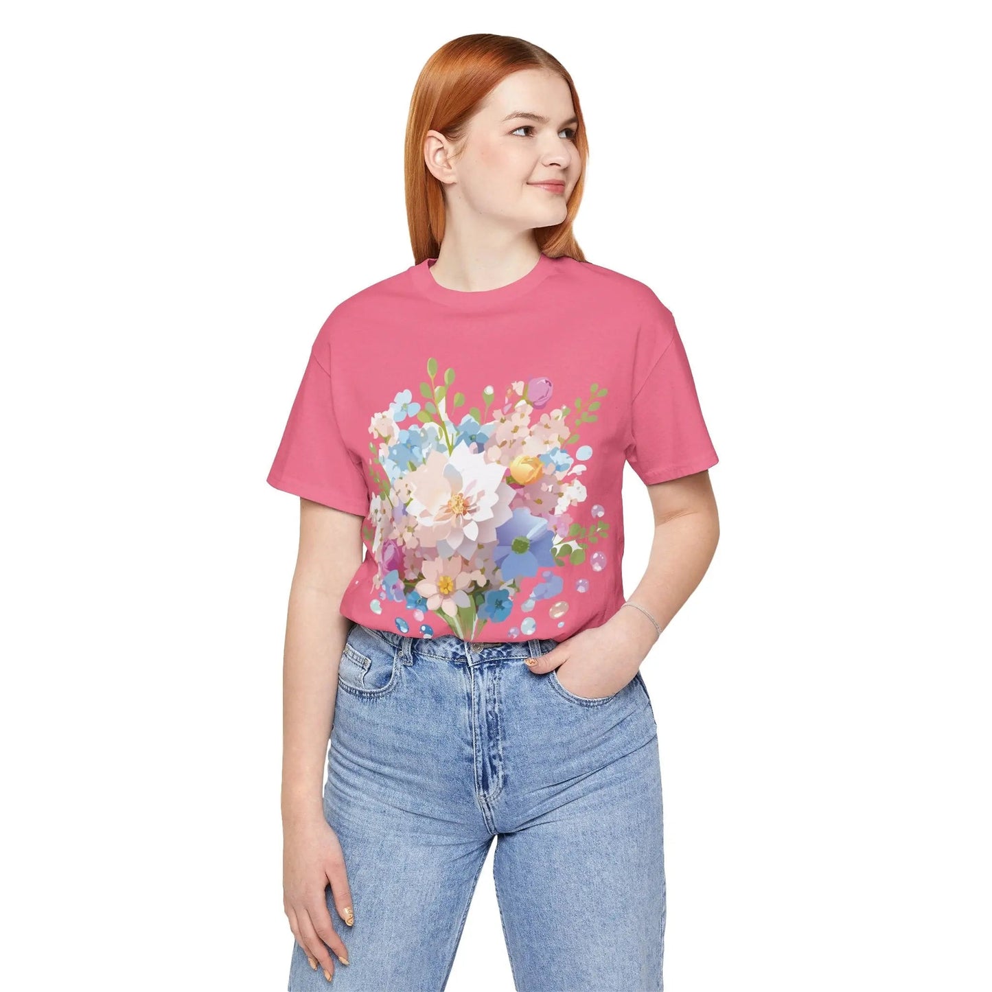 Floral Graphic Tee Unisex Vintage Inspired Art Design By Adelpha Premium Short Sleeve Tee