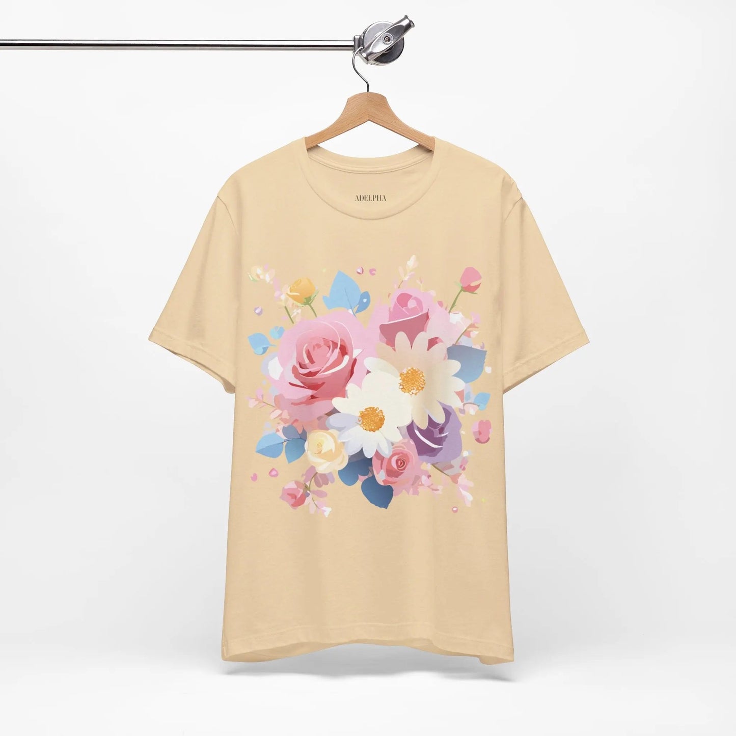 Adelpha Floral Graphic T Shirt Unisex Short Sleeve Jersey Tee Art Design Vintage Inspired