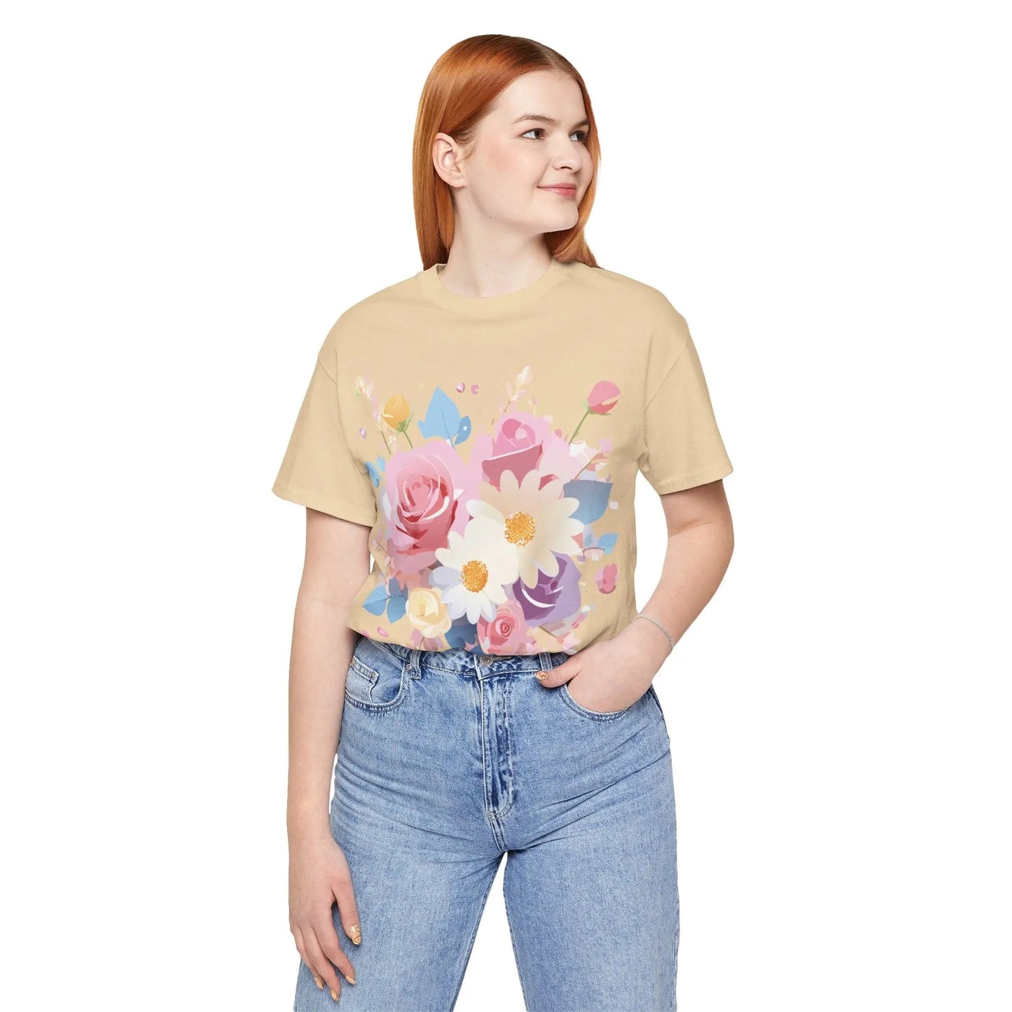 Adelpha Floral Graphic T Shirt Unisex Short Sleeve Jersey Tee Art Design Vintage Inspired