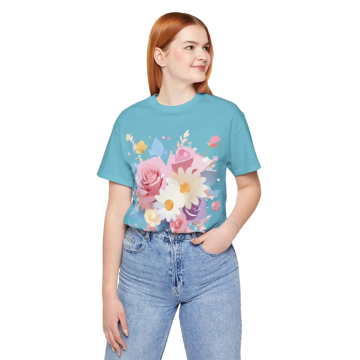 Adelpha Floral Graphic T Shirt Unisex Short Sleeve Jersey Tee Art Design Vintage Inspired