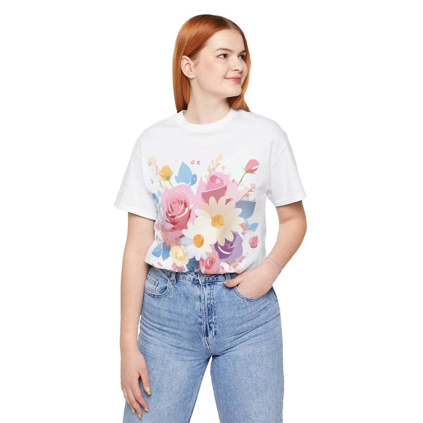 Adelpha Floral Graphic T Shirt Unisex Short Sleeve Jersey Tee Art Design Vintage Inspired