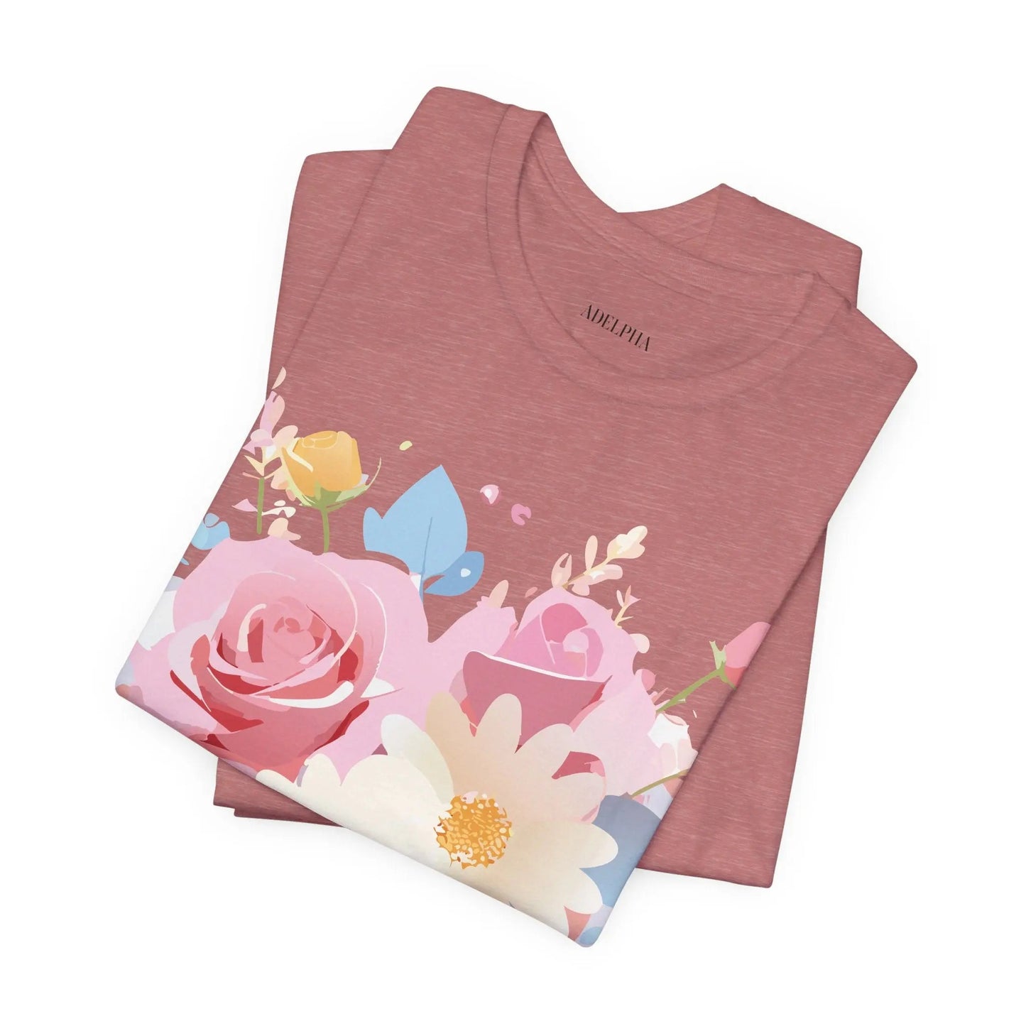 Adelpha Floral Graphic T Shirt Unisex Short Sleeve Jersey Tee Art Design Vintage Inspired