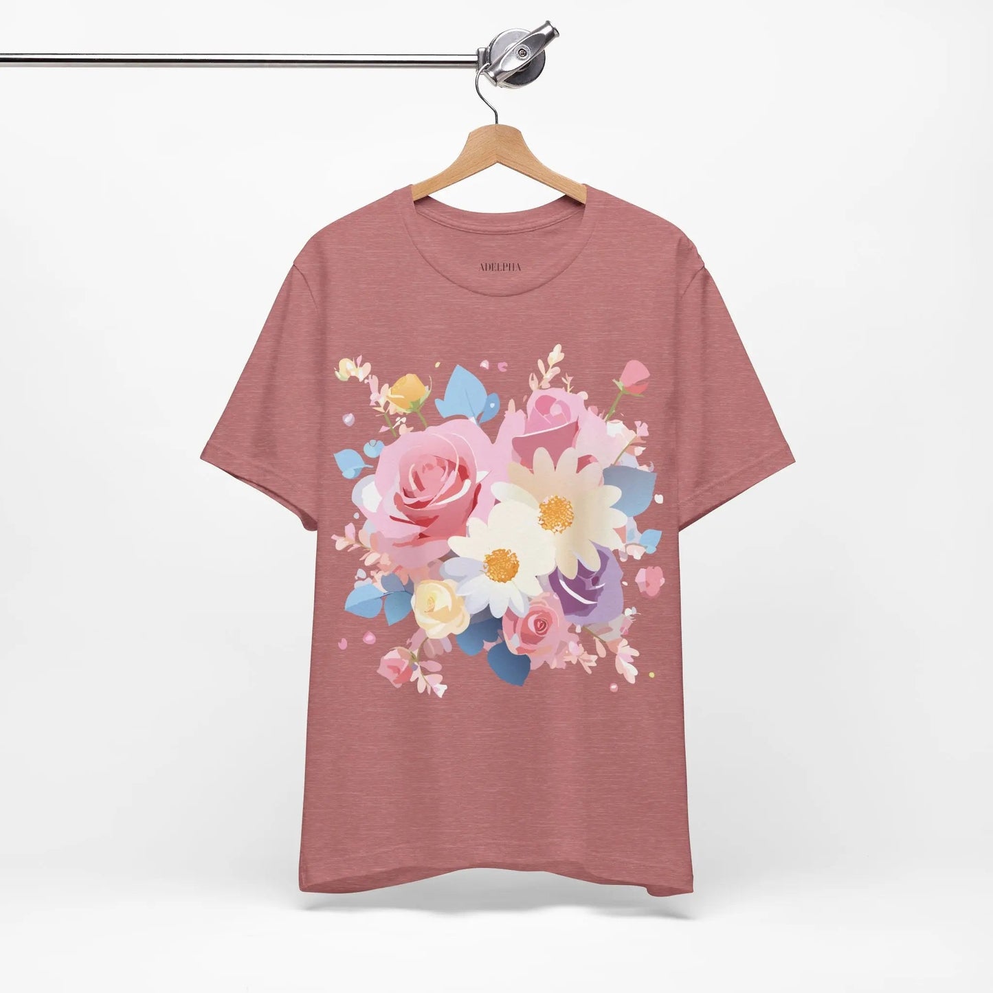 Adelpha Floral Graphic T Shirt Unisex Short Sleeve Jersey Tee Art Design Vintage Inspired