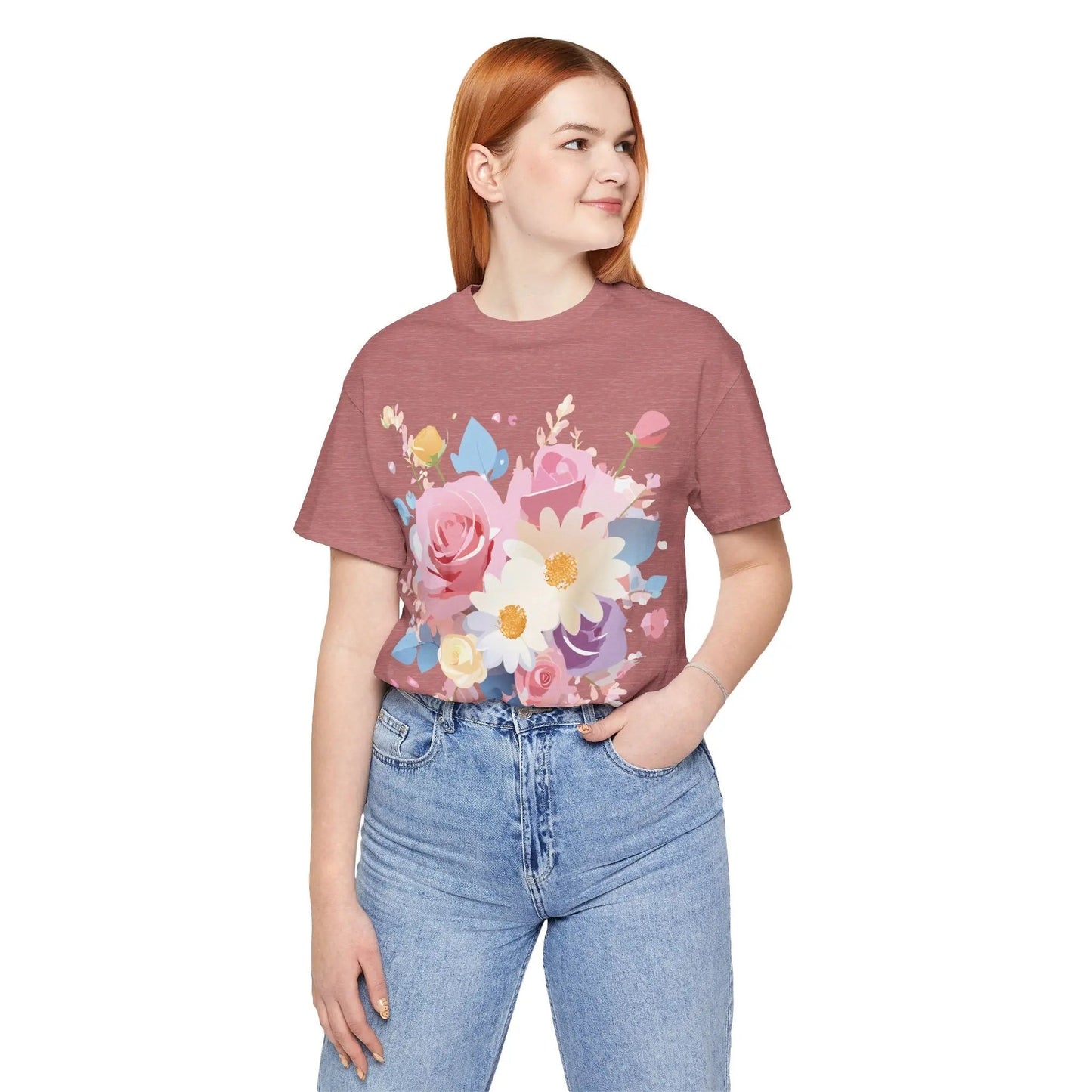 Adelpha Floral Graphic T Shirt Unisex Short Sleeve Jersey Tee Art Design Vintage Inspired