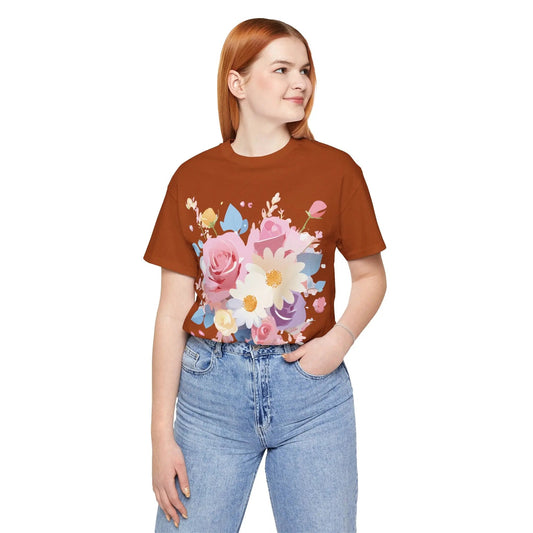 Floral Graphic Unisex 100 Cotton Vintage Artwork Short Sleeve Jersey 5