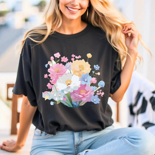 Floral Graphic Unisex 100 Cotton Vintage Artwork Short Sleeve Jersey 9