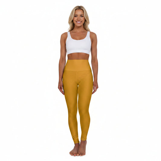 Harvest Bronze Color High-Waist Yoga Leggings Women's Seamless Poly-Span Stretchy Pants XS-2XL