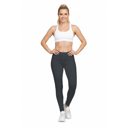 Jet Black Color Women's Poly-Span Casual Leggings Print Everyday Activewear Pants