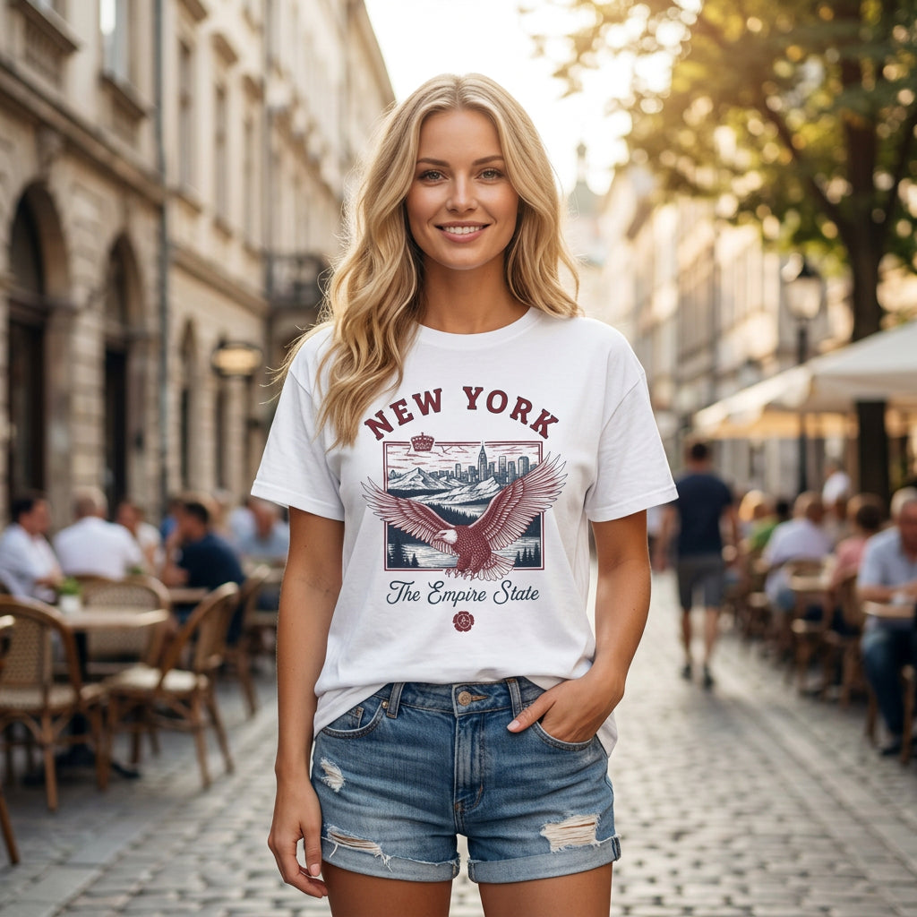 New York Empire State Vintage Travel Tourist Graphic Gift Tee Unisex 100 Cotton Comfort Colors T-Shirt