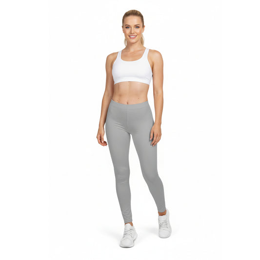 Silver Rain Color Women's Poly-Span Casual Leggings Print Everyday Activewear Pants