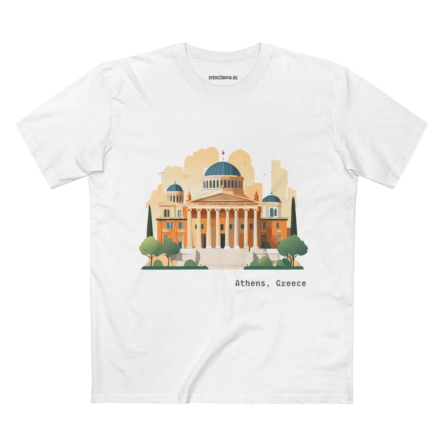 Greece Travel Shirt Unisex Cotton Tee With Original Art By Retro2Nova Design Limited Edition