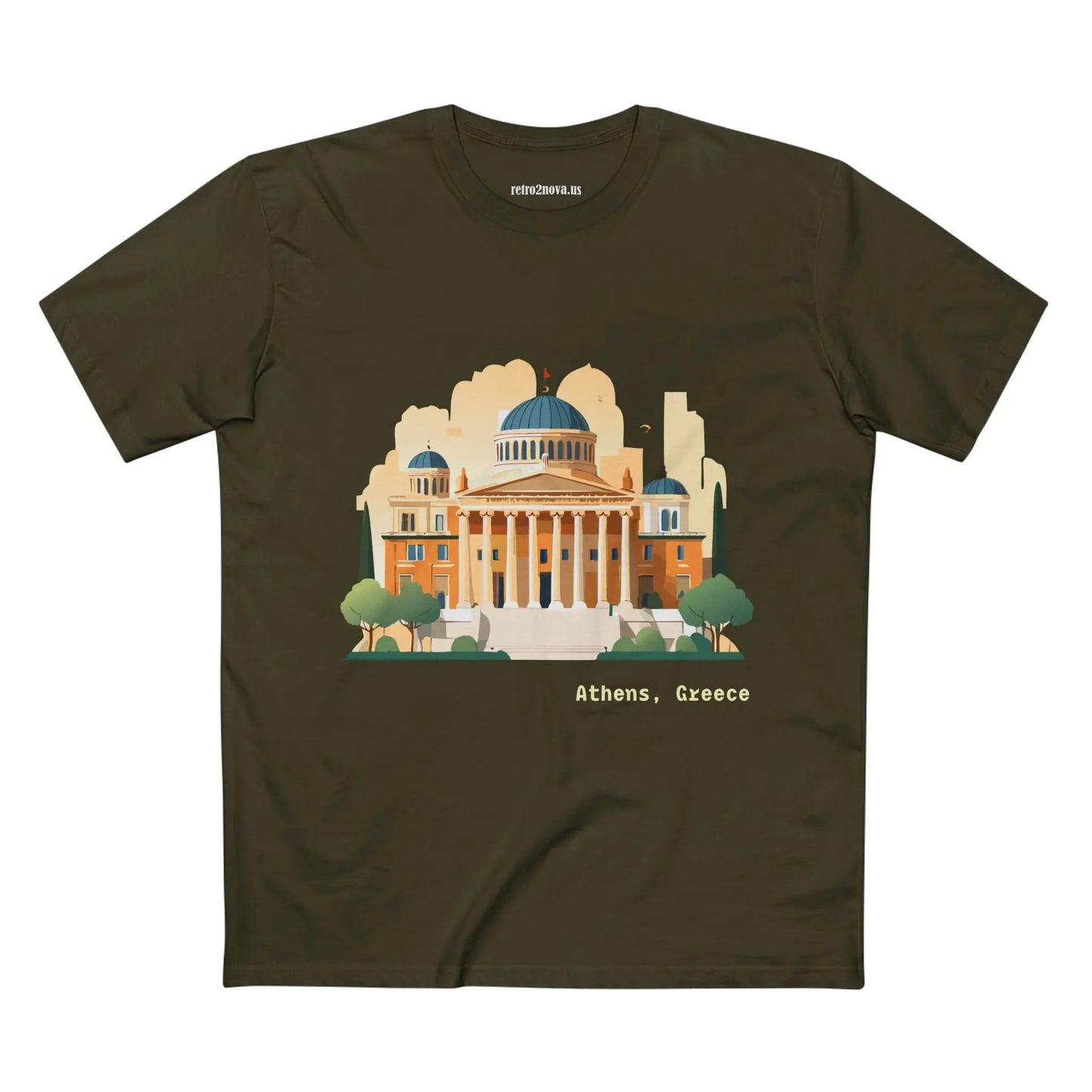 Greece Travel Shirt Unisex Cotton Tee With Original Art By Retro2Nova Design Limited Edition