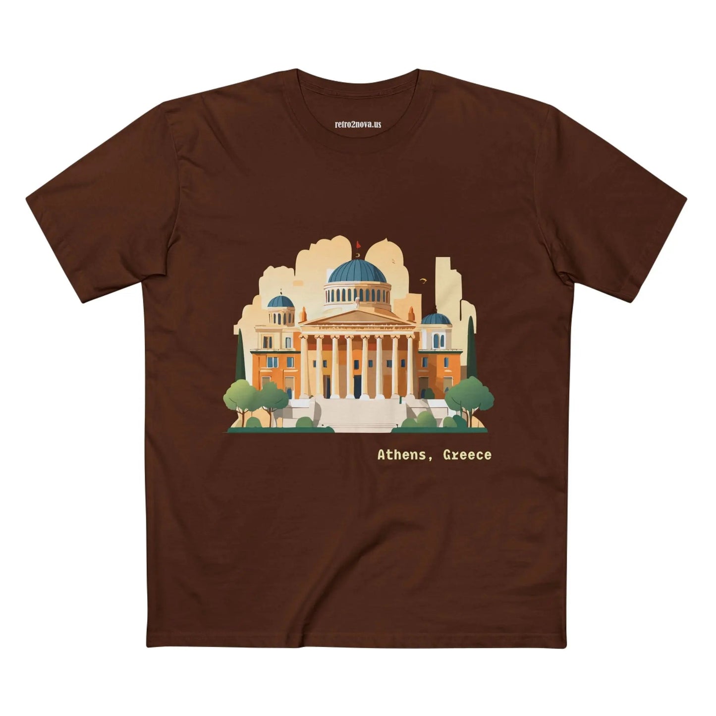 Greece Travel Shirt Unisex Cotton Tee With Original Art By Retro2Nova Design Limited Edition