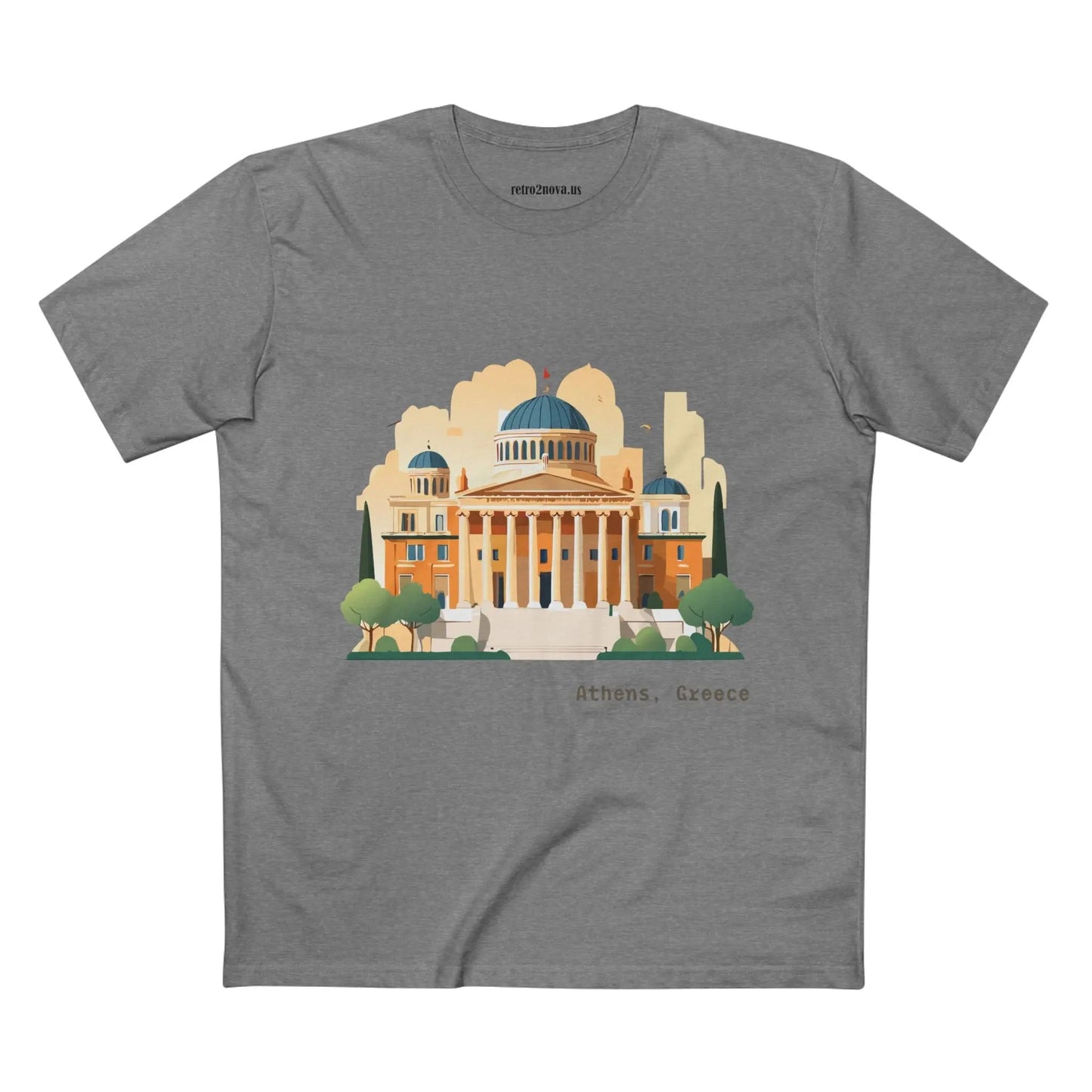 Greece Travel Shirt Unisex Cotton Tee With Original Art By Retro2Nova Design Limited Edition