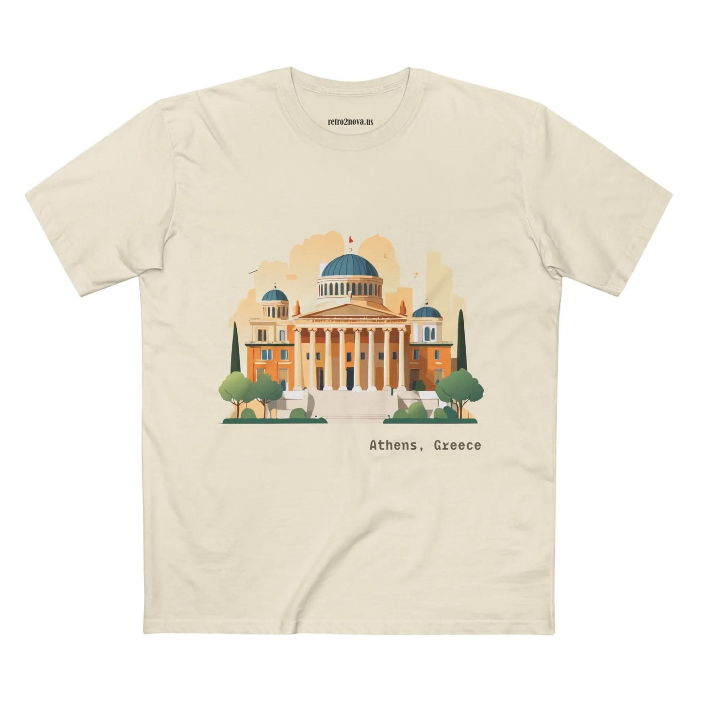 Greece Travel Shirt Unisex Cotton Tee With Original Art By Retro2Nova Design Limited Edition