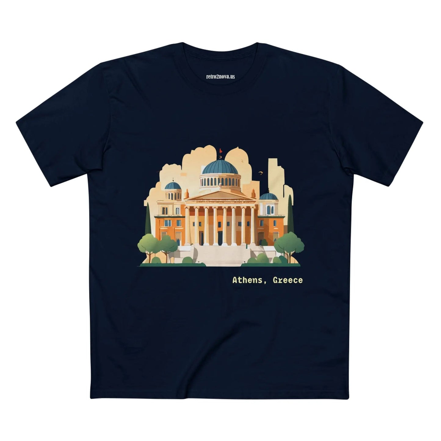 Greece Travel Shirt Unisex Cotton Tee With Original Art By Retro2Nova Design Limited Edition