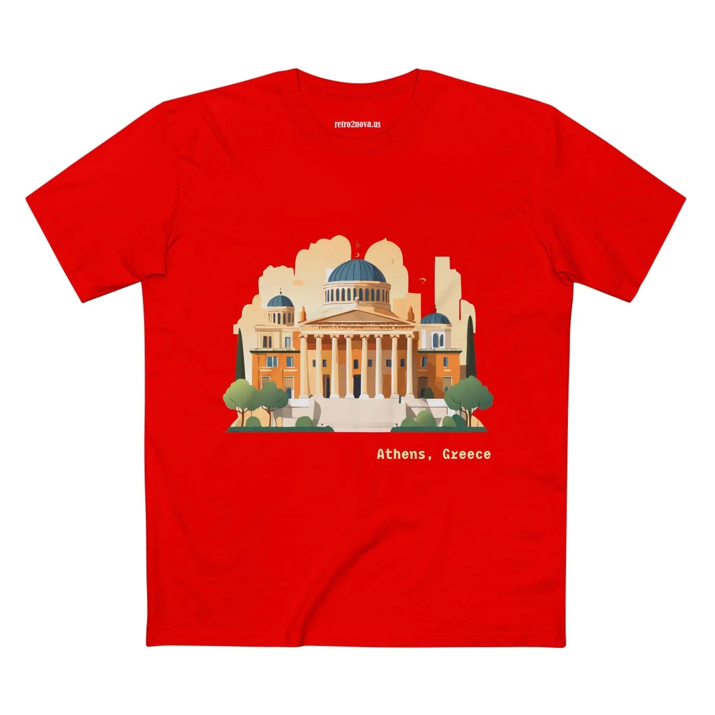 Greece Travel Shirt Unisex Cotton Tee With Original Art By Retro2Nova Design Limited Edition