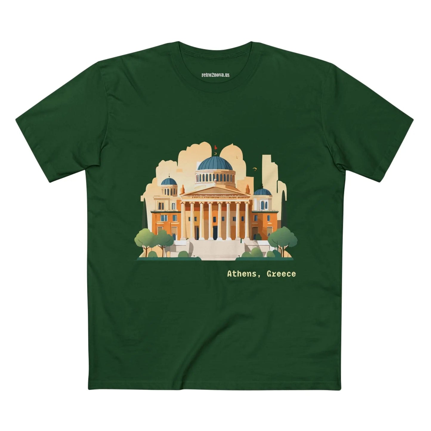 Greece Travel Shirt Unisex Cotton Tee With Original Art By Retro2Nova Design Limited Edition