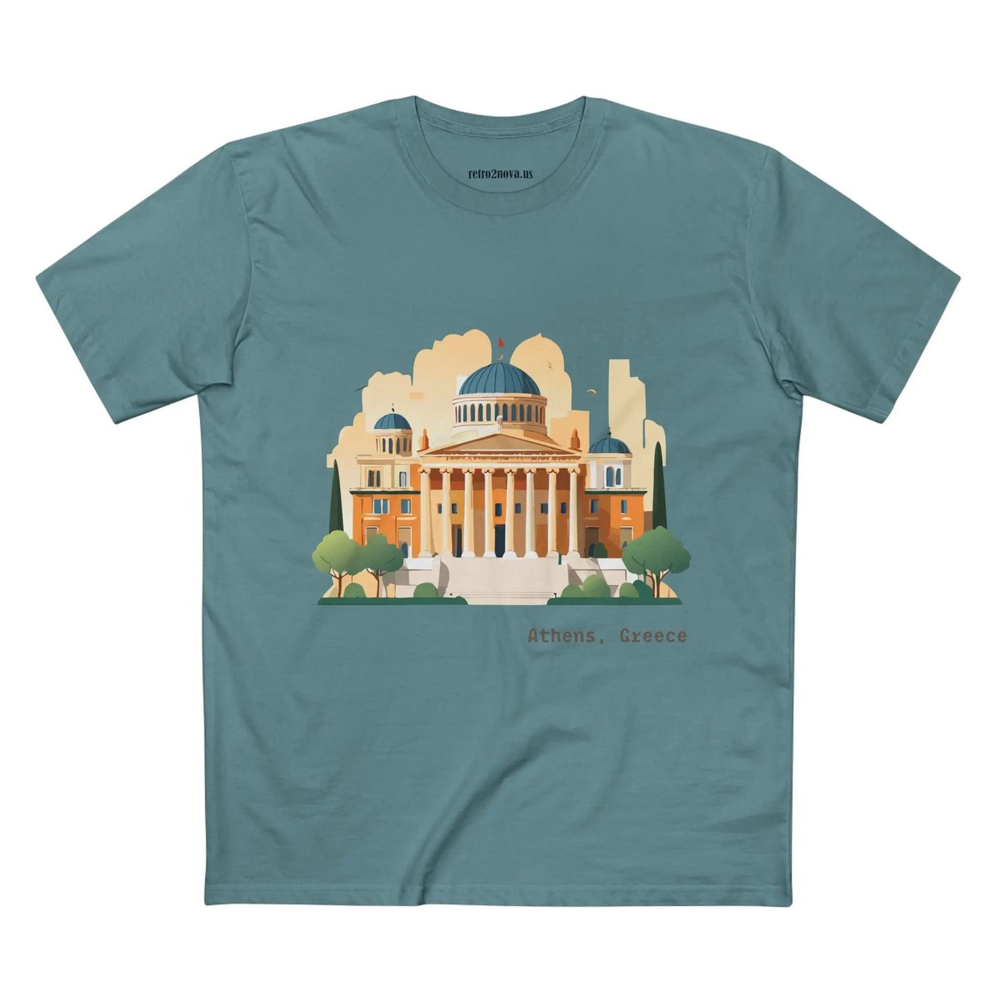 Greece Travel Shirt Unisex Cotton Tee With Original Art By Retro2Nova Design Limited Edition