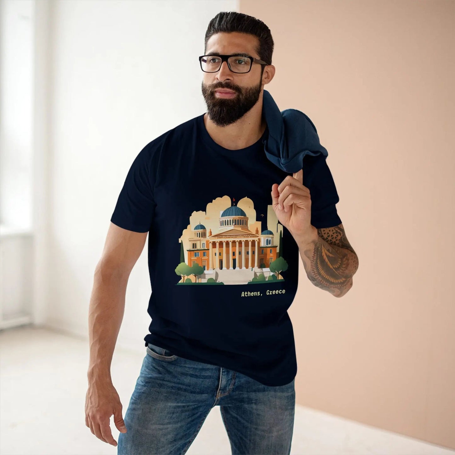 Greece Travel Shirt Unisex Cotton Tee With Original Art By Retro2Nova Design Limited Edition