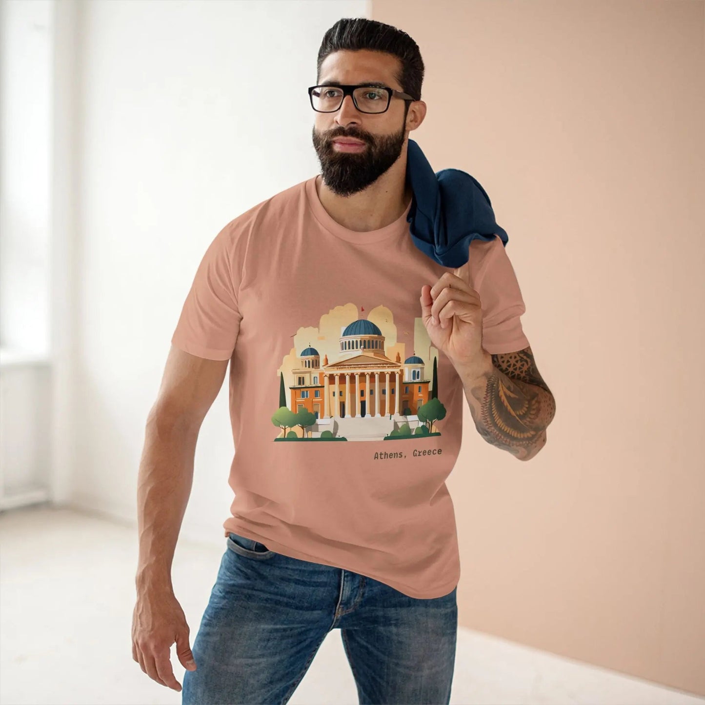 Greece Travel Shirt Unisex Cotton Tee With Original Art By Retro2Nova Design Limited Edition
