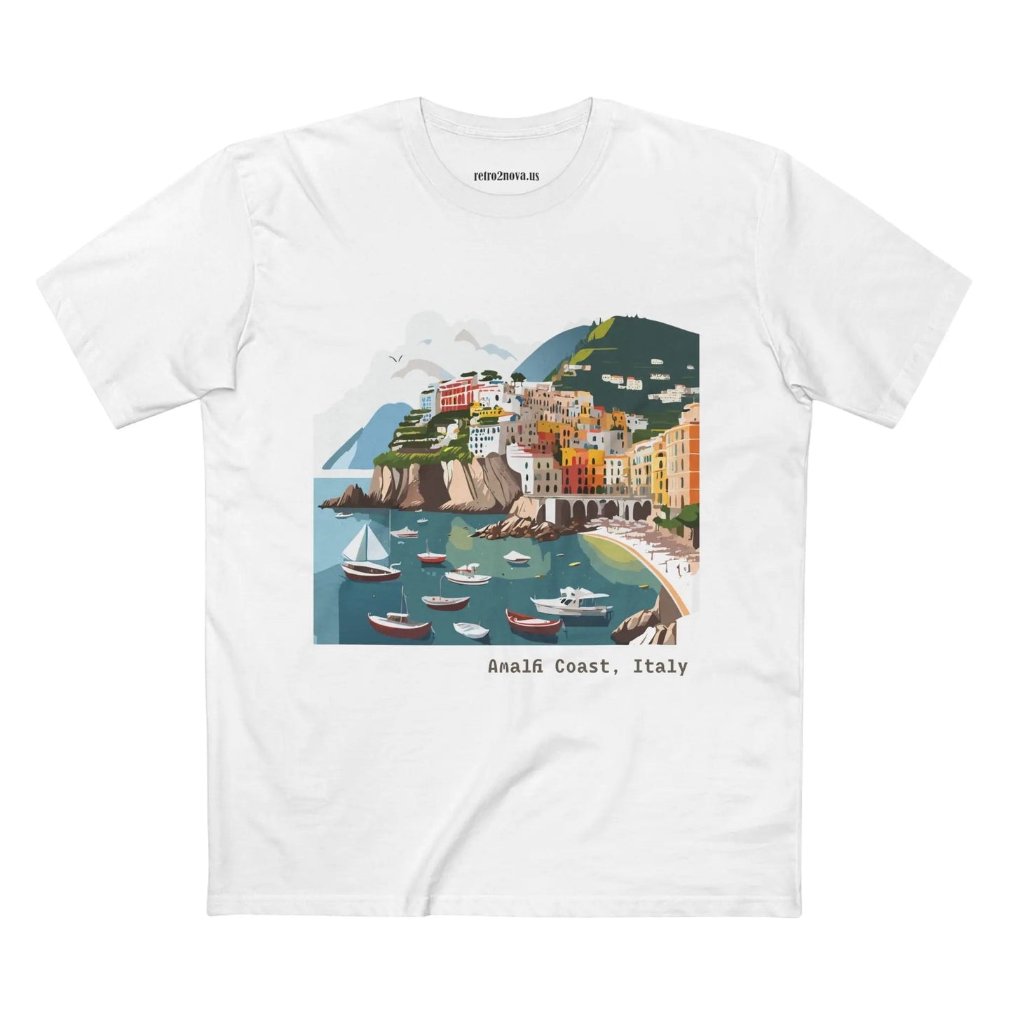 Unisex Premium Cotton Tee With Original Art Design Italy Travel Shirt TT63 Retro2Nova Art Collection