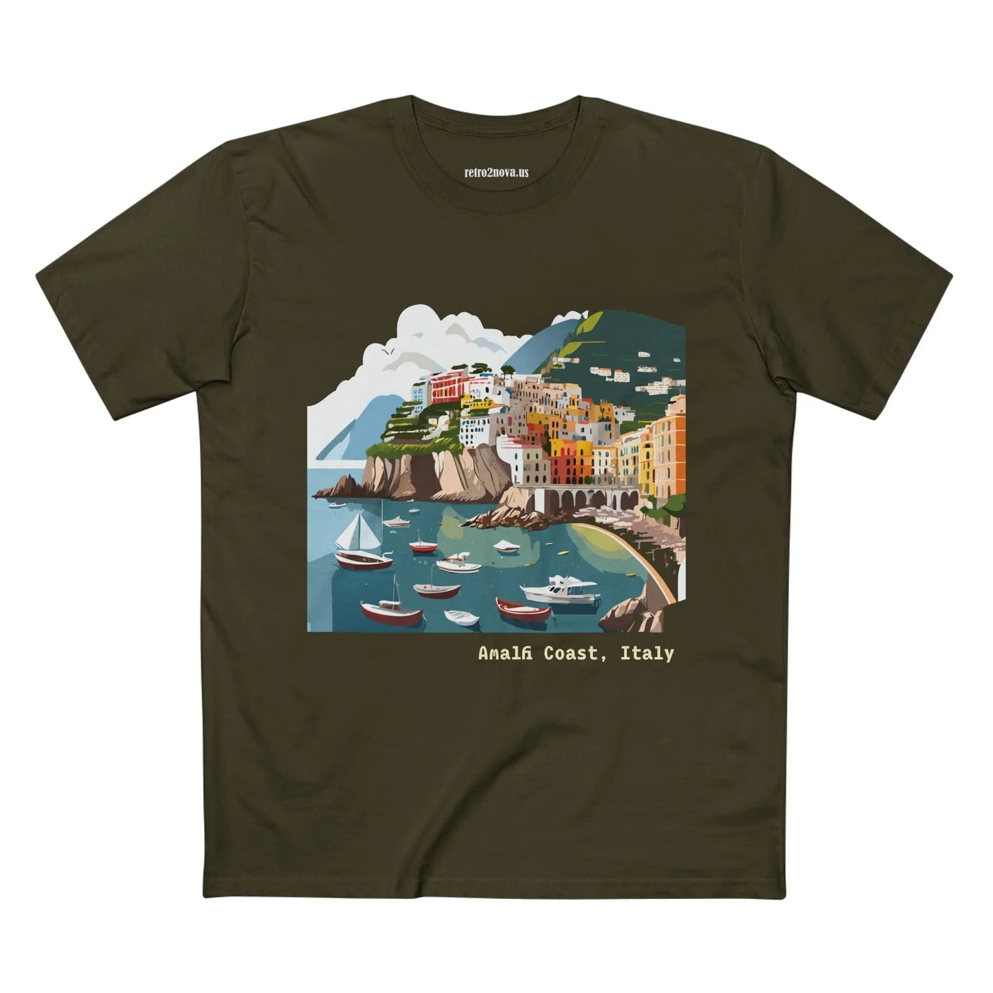 Unisex Premium Cotton Tee With Original Art Design Italy Travel Shirt TT63 Retro2Nova Art Collection