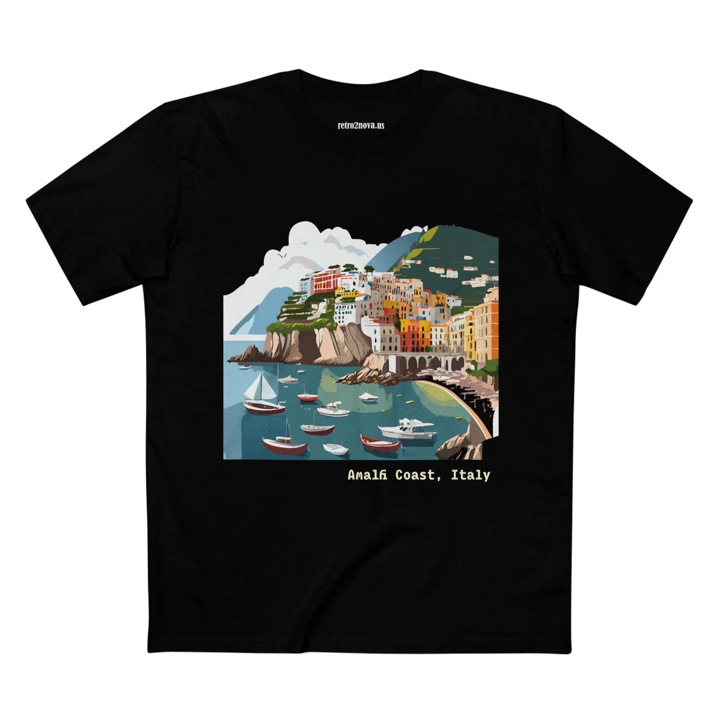 Unisex Premium Cotton Tee With Original Art Design Italy Travel Shirt TT63 Retro2Nova Art Collection