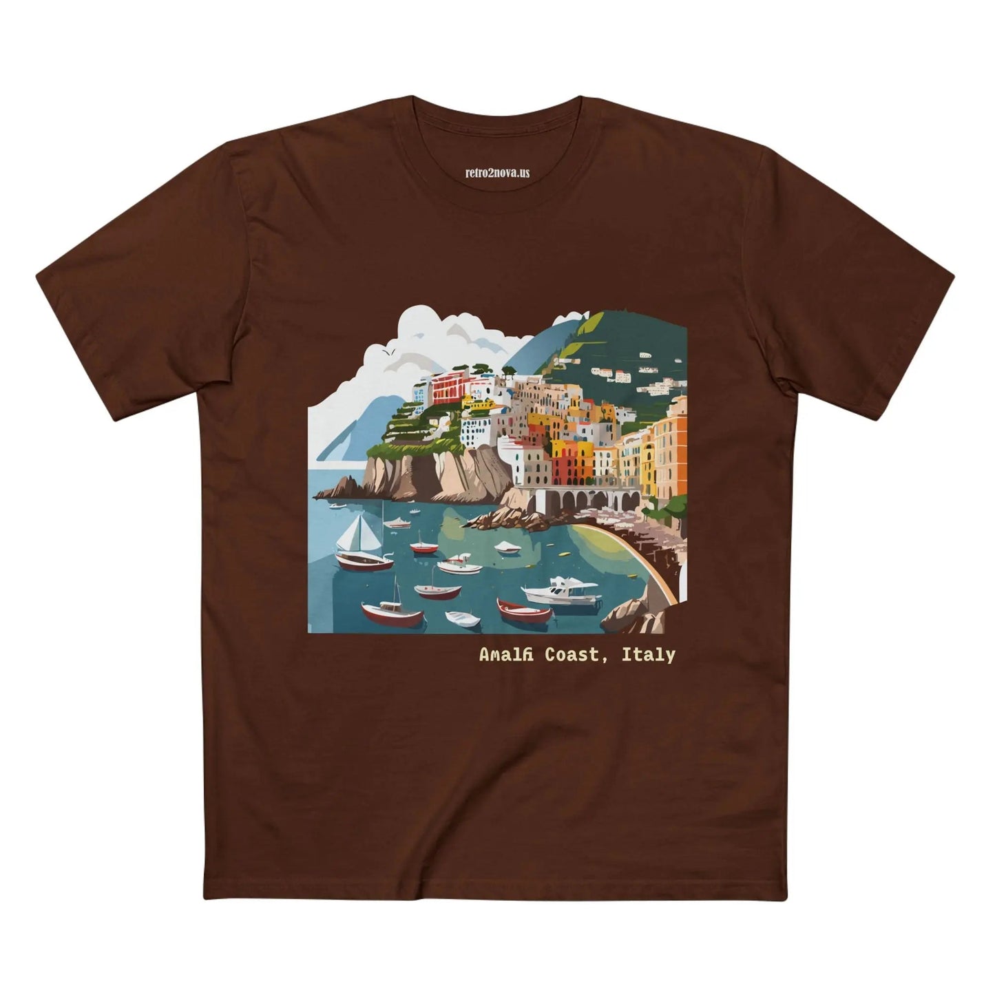 Unisex Premium Cotton Tee With Original Art Design Italy Travel Shirt TT63 Retro2Nova Art Collection