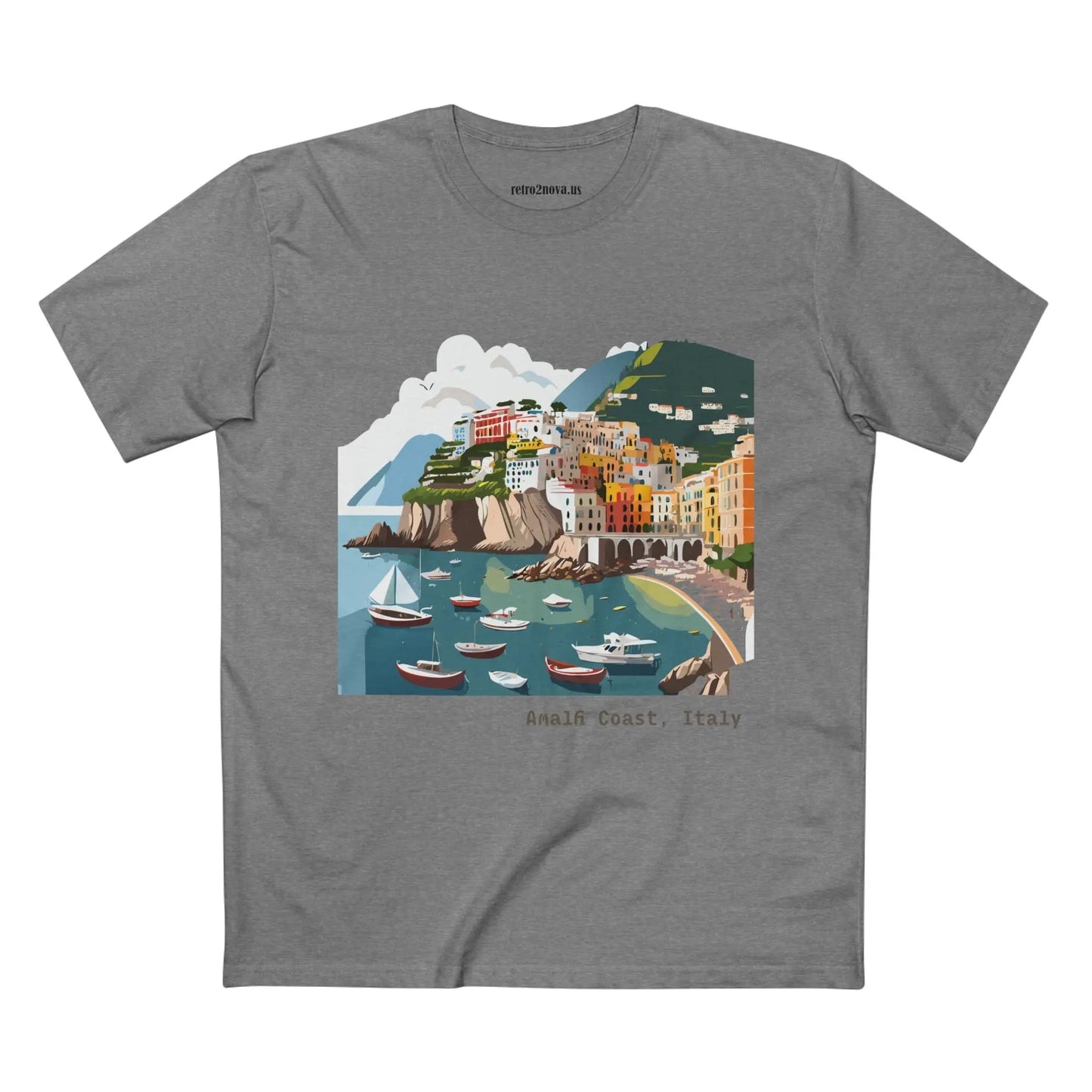 Unisex Premium Cotton Tee With Original Art Design Italy Travel Shirt TT63 Retro2Nova Art Collection