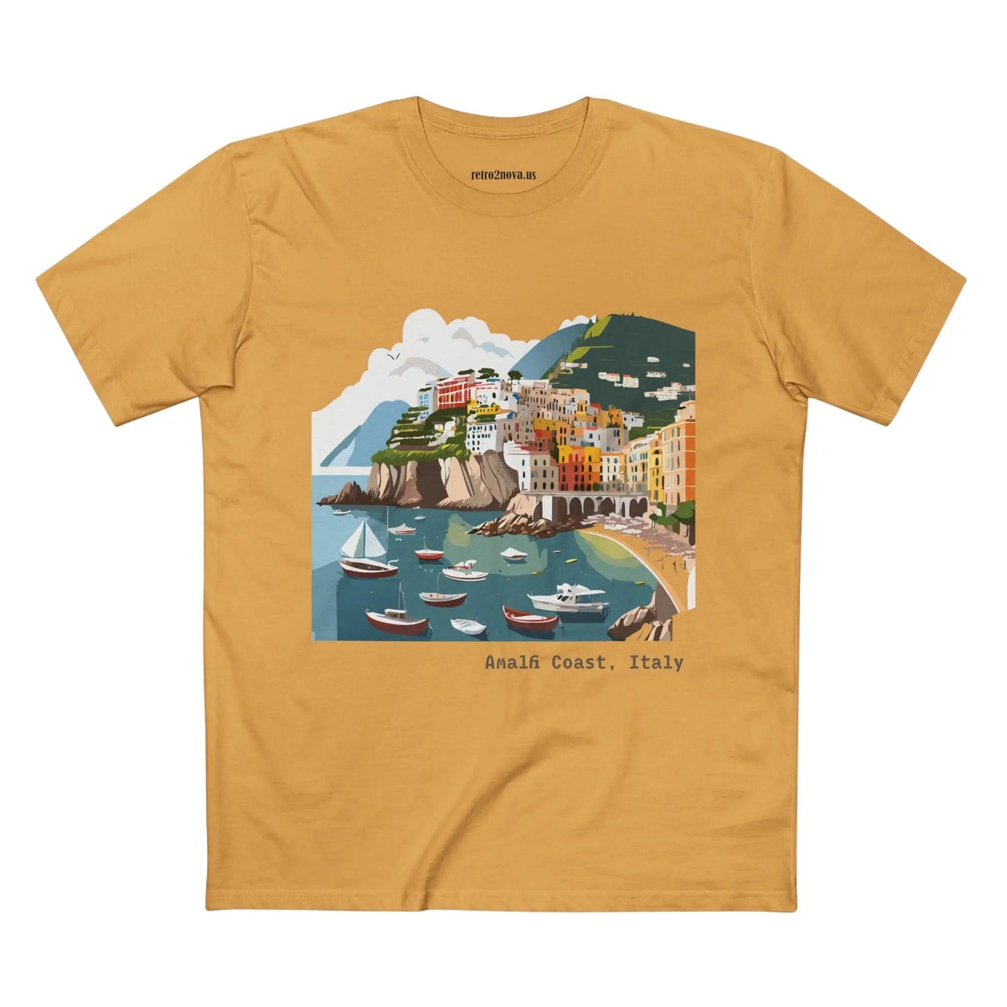 Unisex Premium Cotton Tee With Original Art Design Italy Travel Shirt TT63 Retro2Nova Art Collection