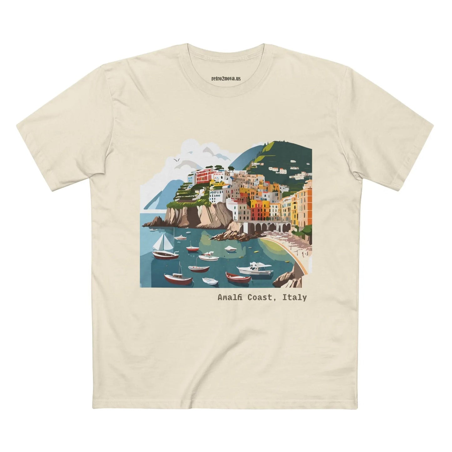 Unisex Premium Cotton Tee With Original Art Design Italy Travel Shirt TT63 Retro2Nova Art Collection