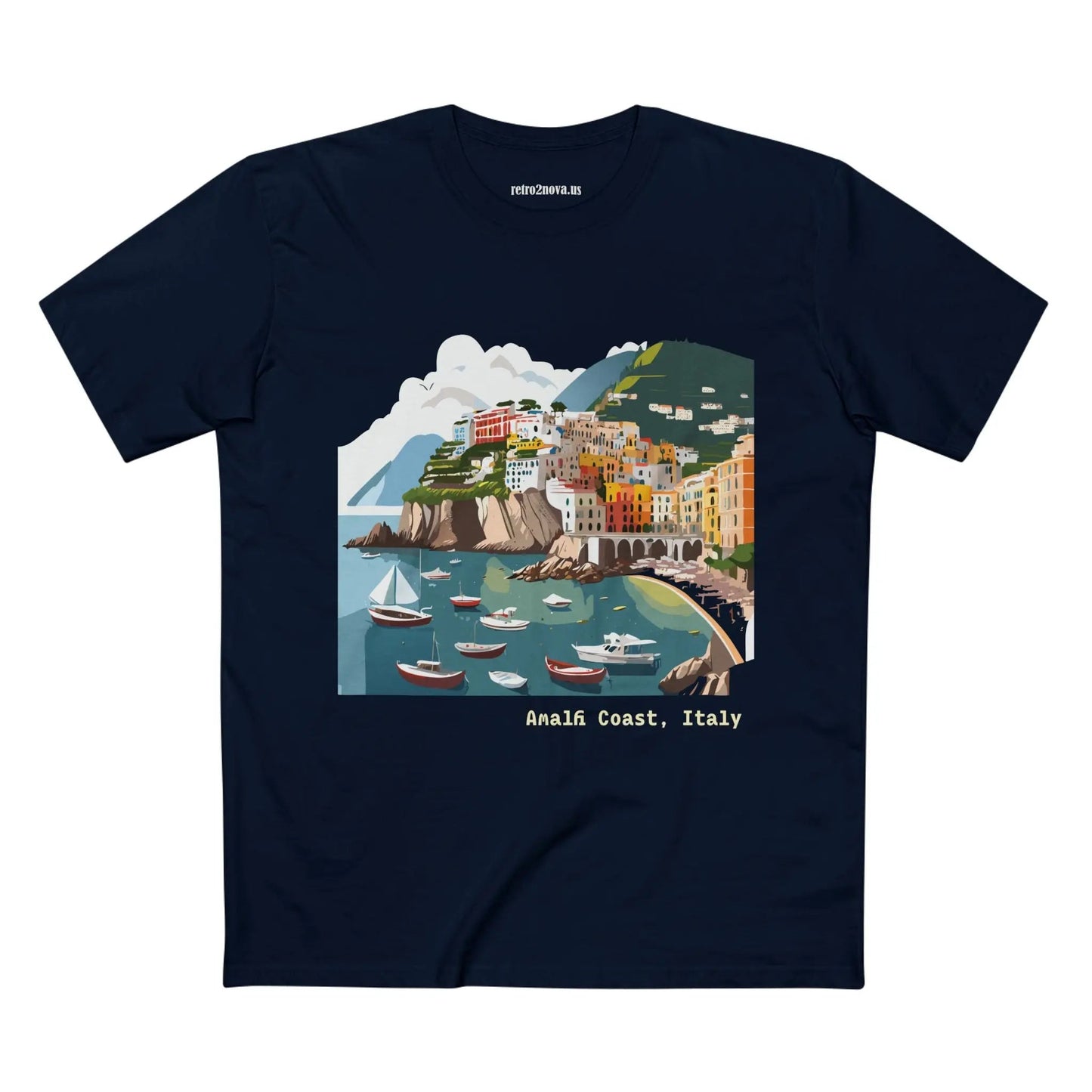 Unisex Premium Cotton Tee With Original Art Design Italy Travel Shirt TT63 Retro2Nova Art Collection