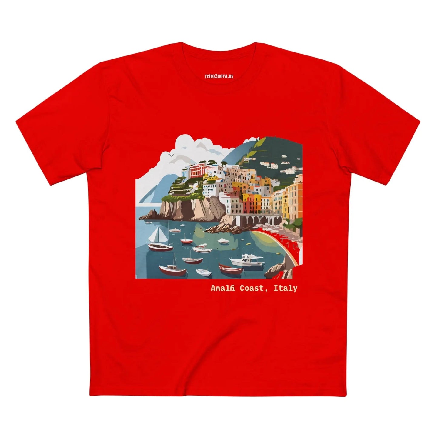Unisex Premium Cotton Tee With Original Art Design Italy Travel Shirt TT63 Retro2Nova Art Collection